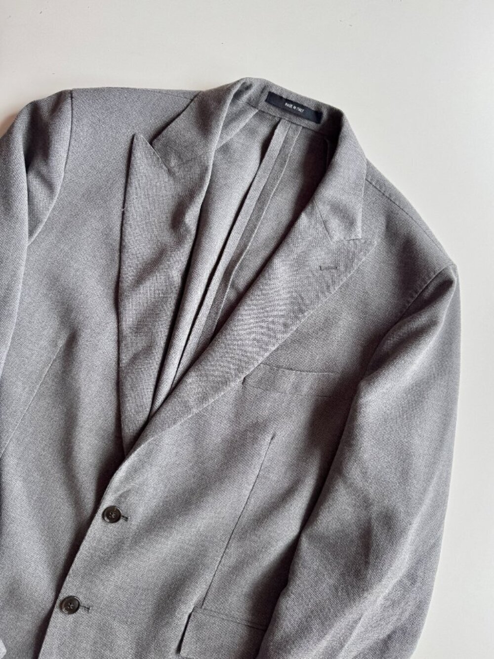 TODD SNYDER Charcoal Grey Italian Wool Hopsack Peak Lapel Sport Coat, Size 44R - Picture 4 of 15